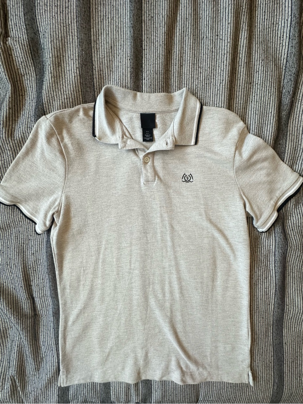 H&M Light Beige Polo with Black Trim